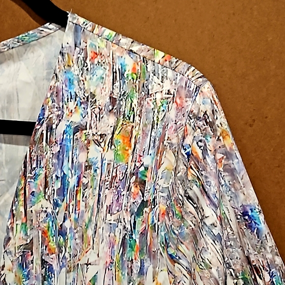 ZOLUCKY abstract diamond print multicolor casual long sleeve kimono cardigan XL - Picture 2 of 8